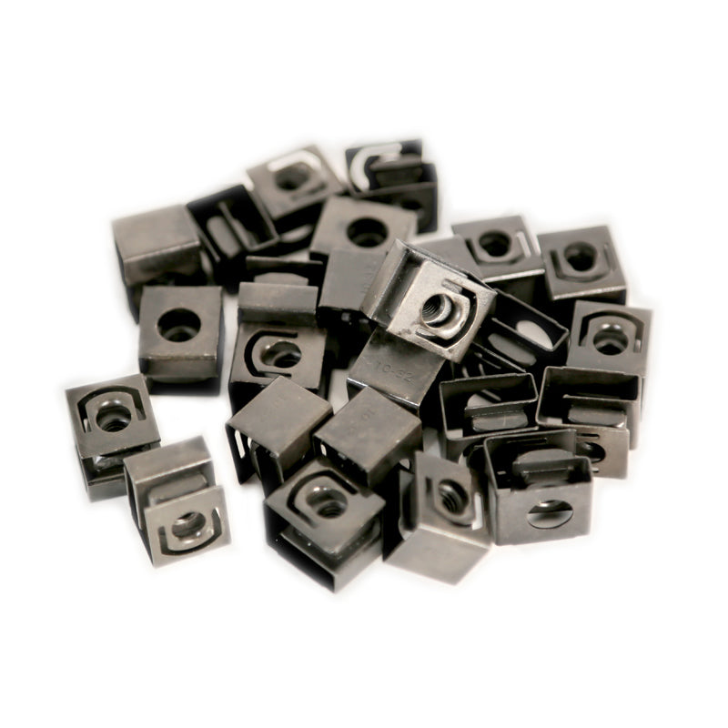 Hammond 1421N Series 10-32 Rack Rail Clip Nuts Black Oxide Finish 25pk