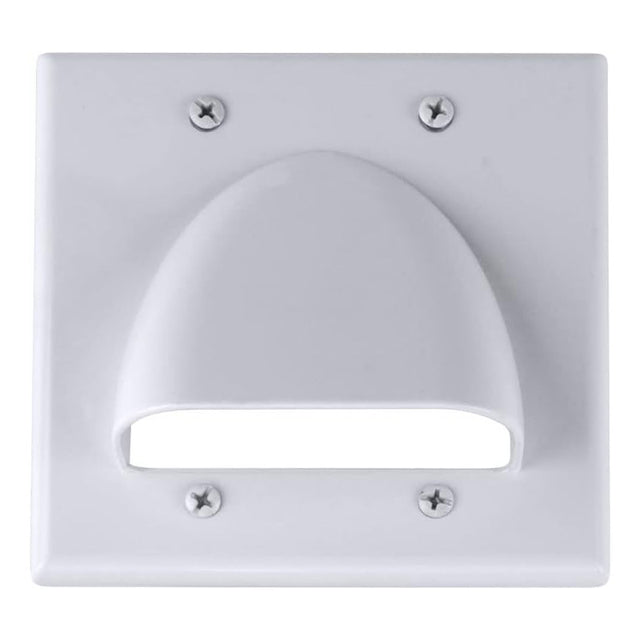 Wall Plate, Double Scoop, White