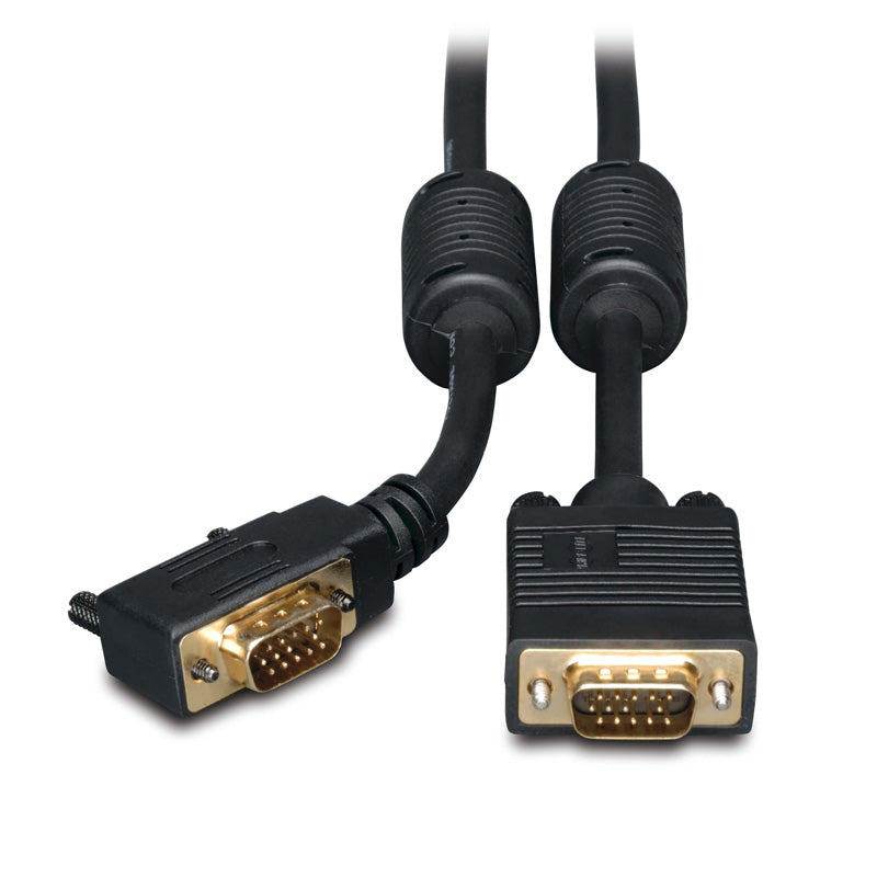 Tripp Lite VGA High-Resolution RGB Coaxial Cable (HD15 M/M), Right-Angle  3ft