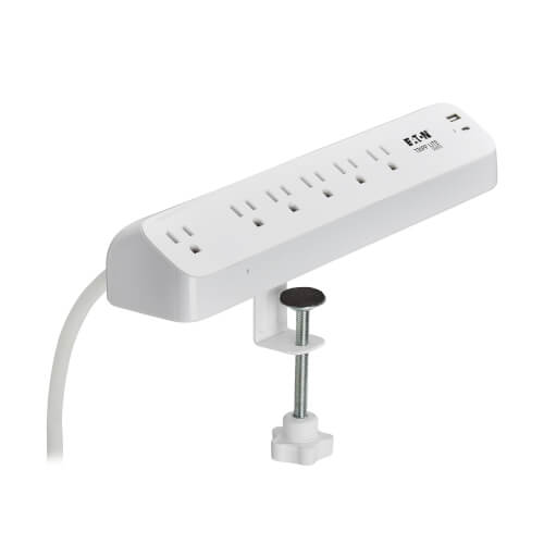 Tripp Lite 6-Outlet Surge Protector w/USB-A & USB-C 5-15R 900Joules 6ft White