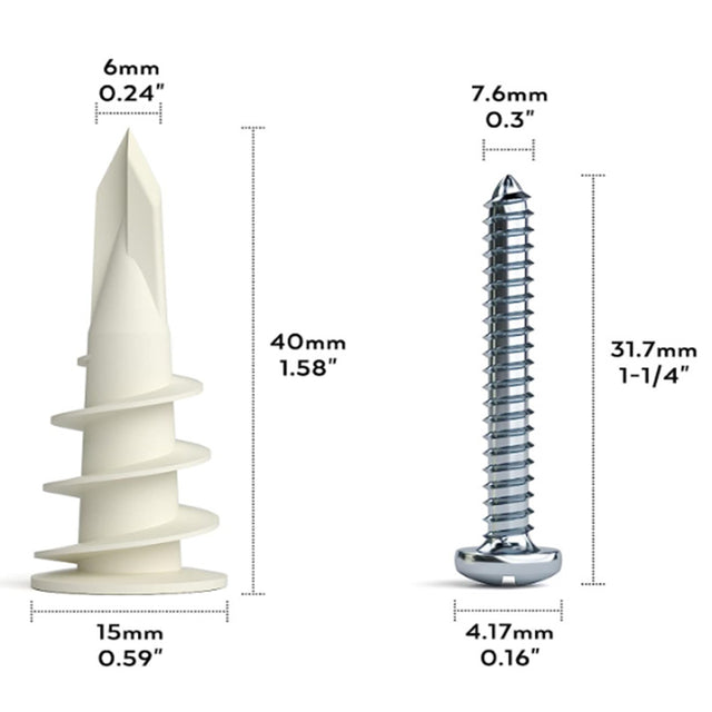 Wall Anchor Kits for DryWall size: 6mm (20pk)