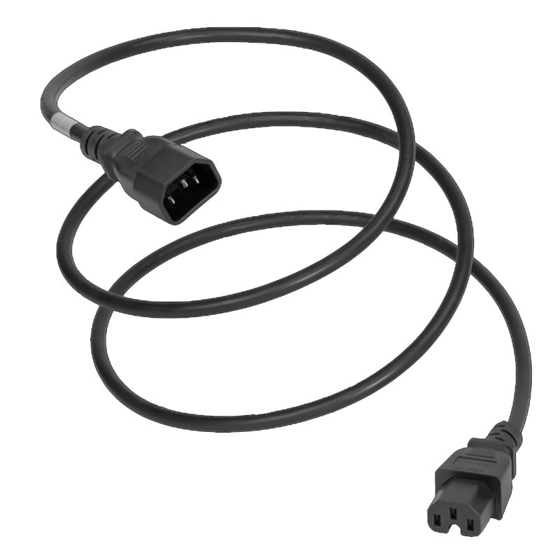 Power Cord  C15-C14 10A 250V 1FT BLACK