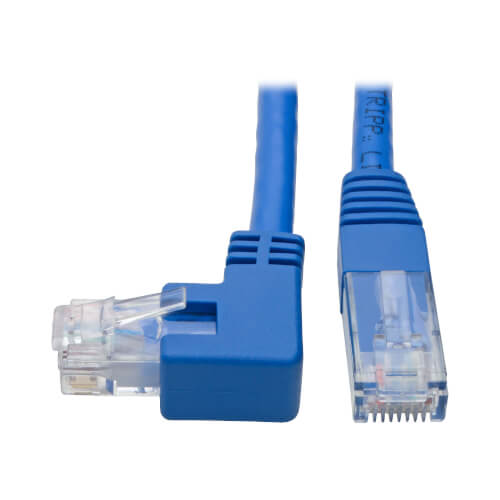 Tripp Lite Patch Cable (SLIM) Left-Angle Cat6 Gigabit Molded UTP (RJ45)  1ft BU
