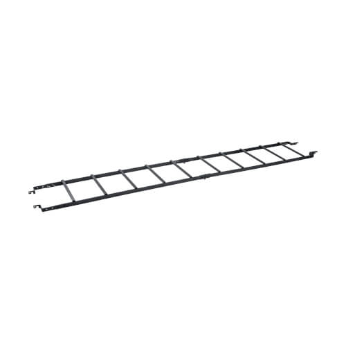 Black metal ladder on a white background