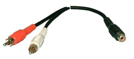 Y Adapter  6" RCA 2x Male to RCA female