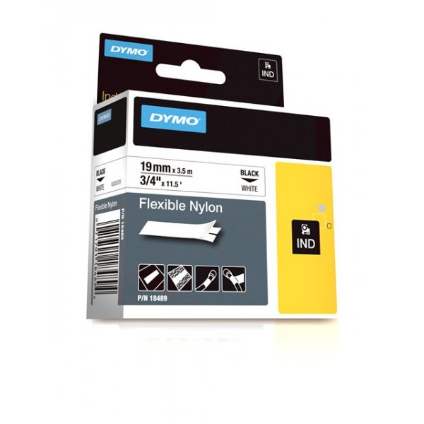 Rhino DYMO 1000 Printer - Labels  3/4" width White Flex Nylon