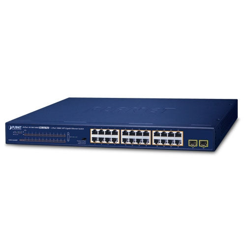 Planet Switch 24-Port 10/100/1000T 802.3at PoE + 2-Port 1000X SFP Gigabit 240W